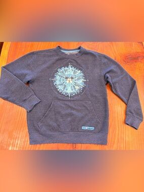 Disney Parks Mickey Mouse Compass Pullover Sweatshirt Size Small Unisex Blue